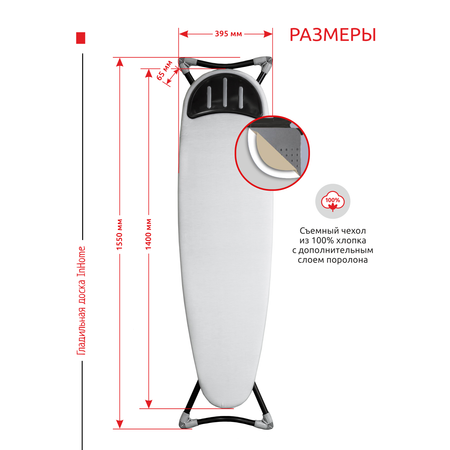 Гладильная доска InHome металлическая