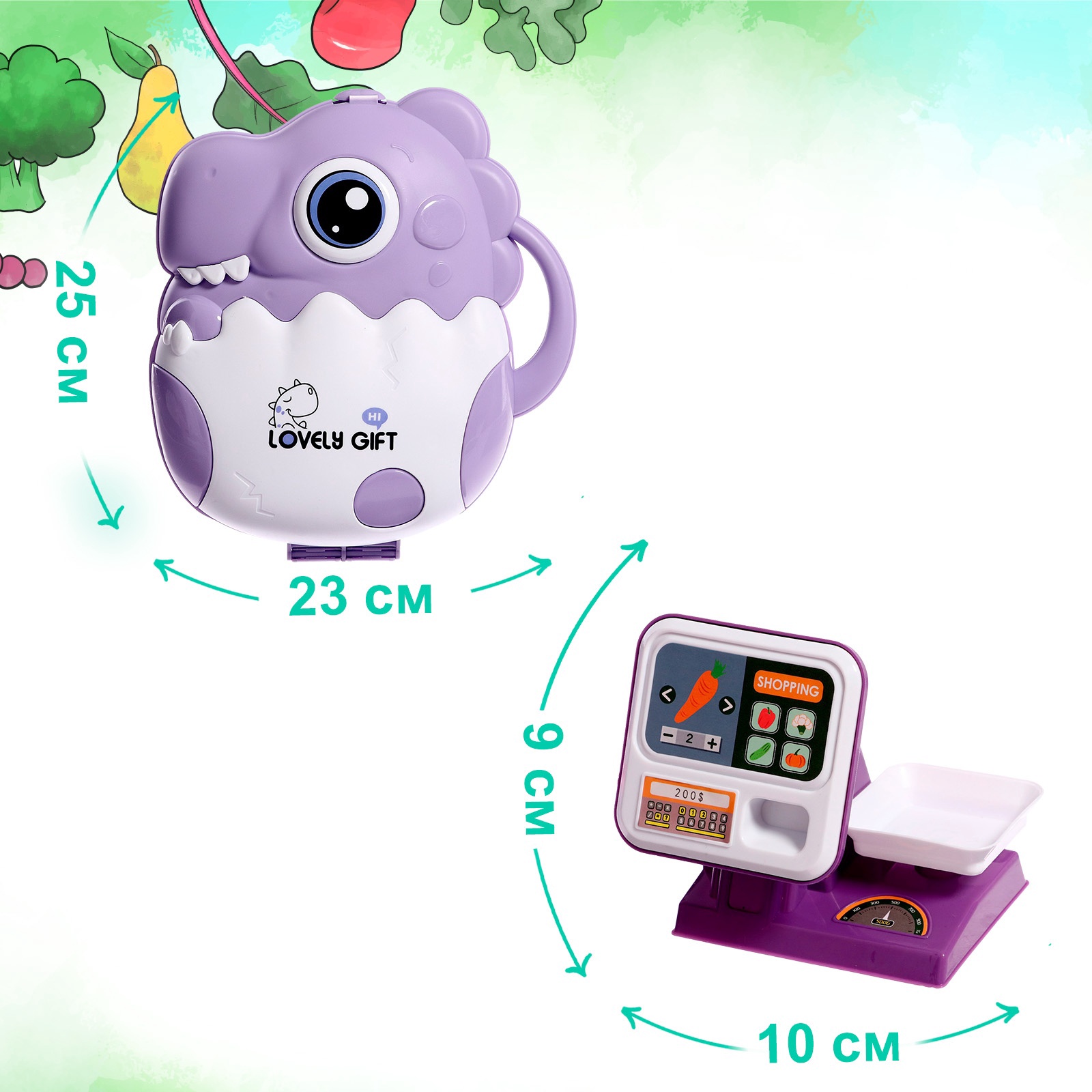 Игровой набор Sima-Land продукты, прилавок, касса, тележки и корзинки - фото 2