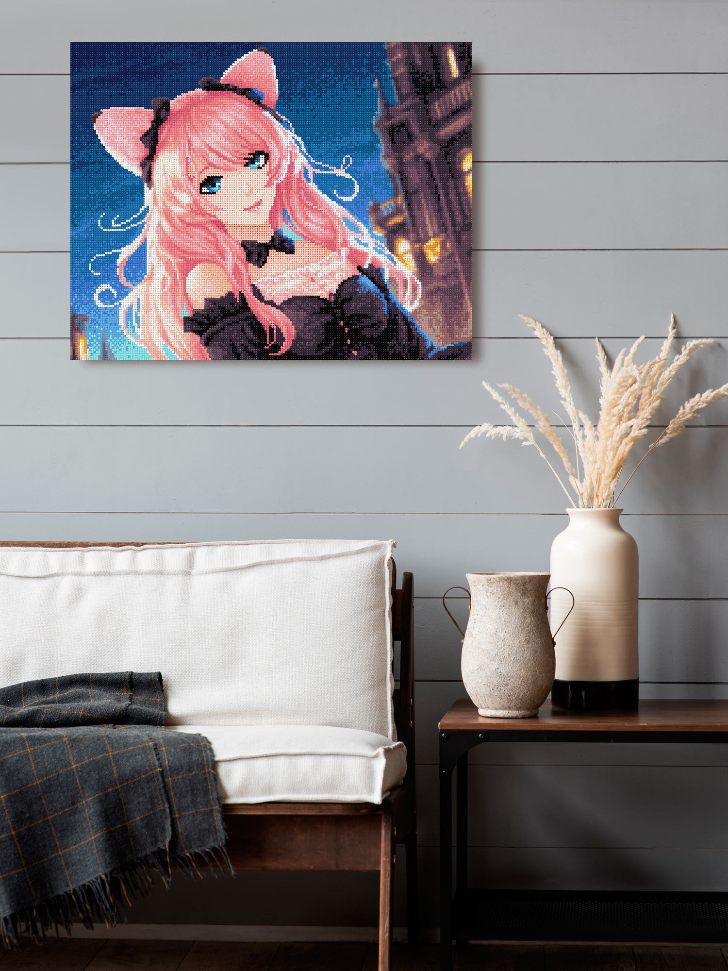 Алмазная мозаика Art on Canvas Девочка-кошка в ассортименте - фото 3