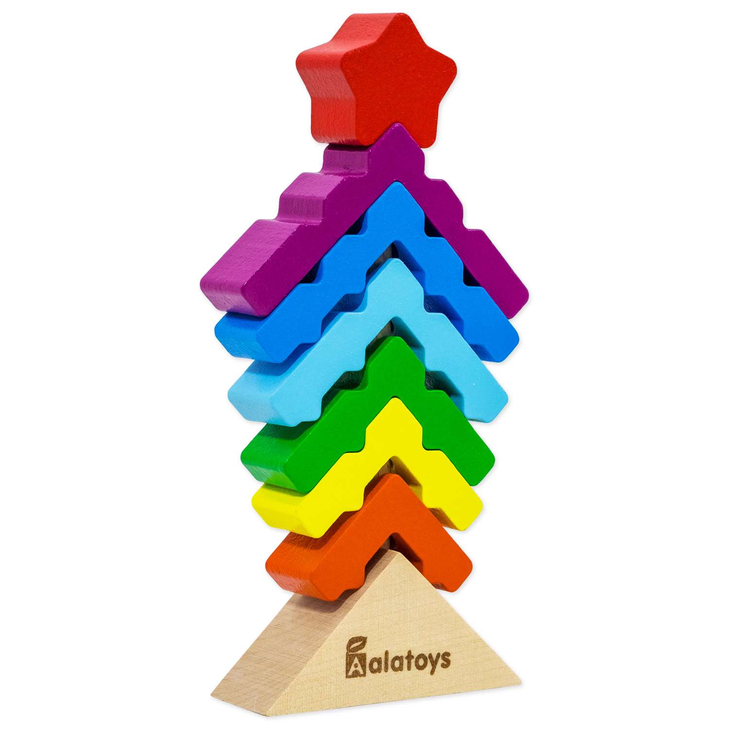 Игрушка Alatoys пирамидка Ёлочка - фото 3