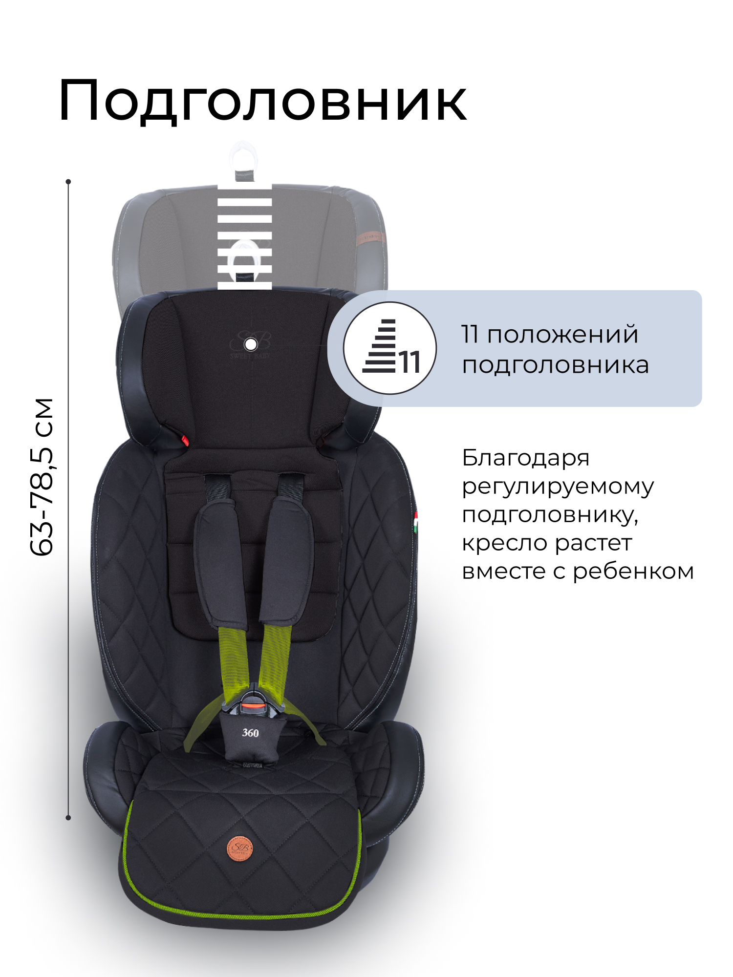 Автокресло Sweet Baby Suburban Isofix 0+/1/2/3 (0-36 кг) черный - фото 9