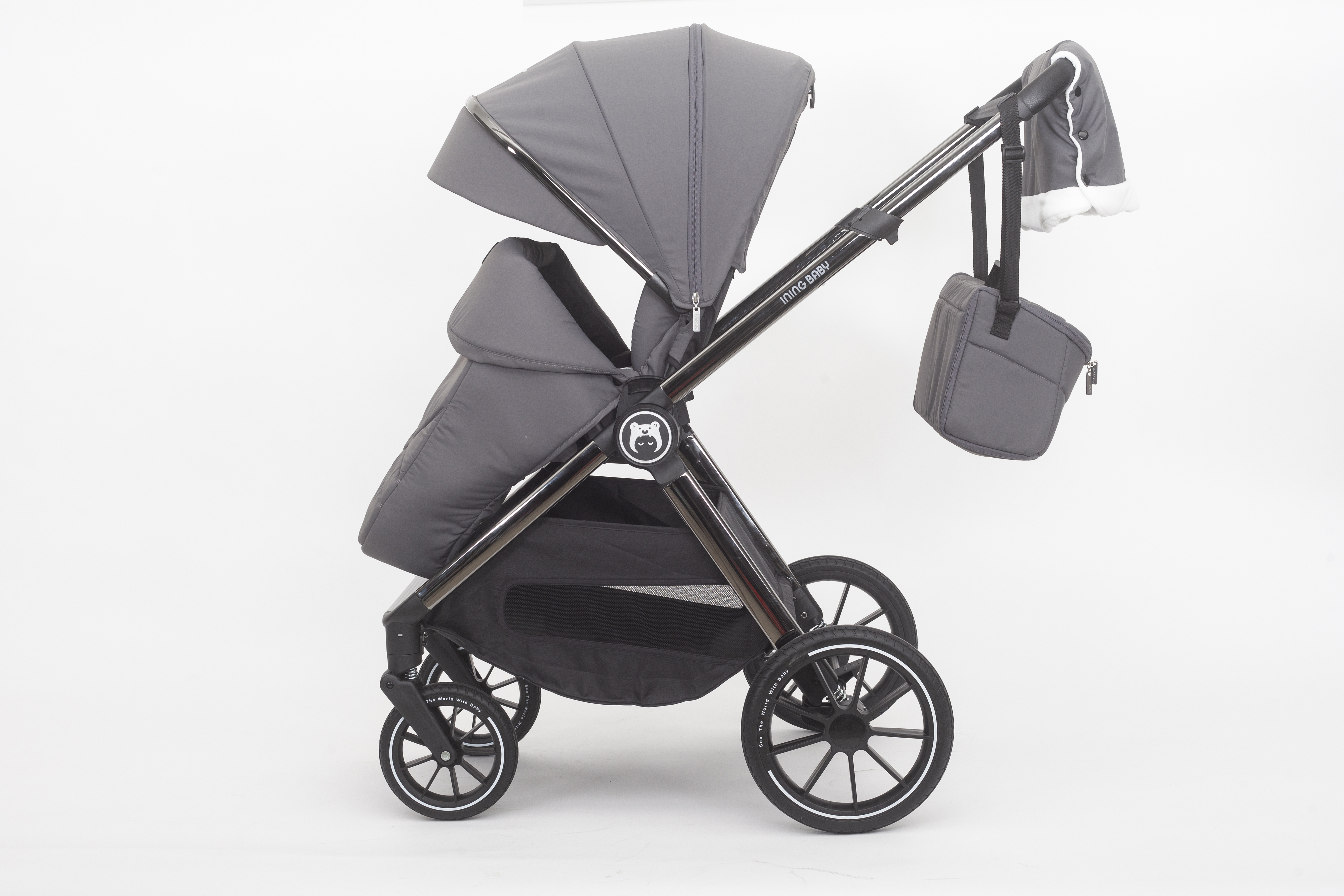 Коляска 2в1 Ining baby pro grey - фото 10