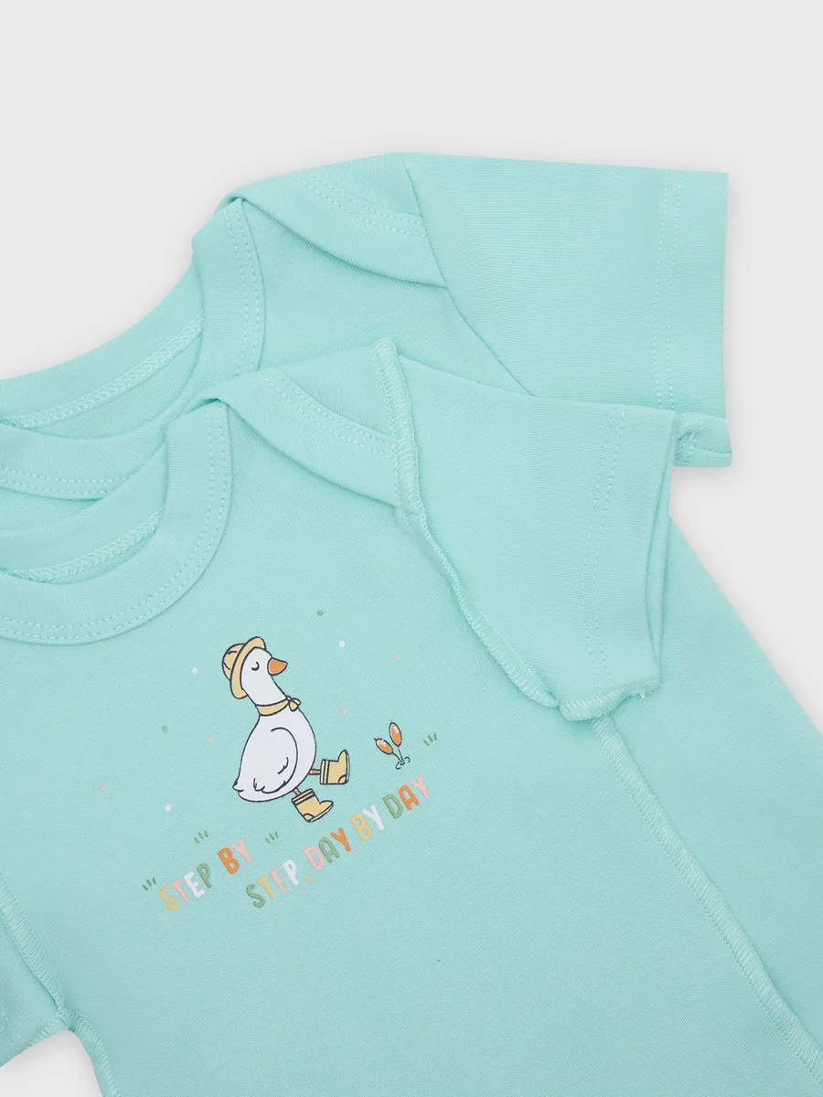 Боди 2 шт Mark Formelle (Марк Формэль) 13015-2/уточки на оранжевом +бирюзово -голубой - фото 13