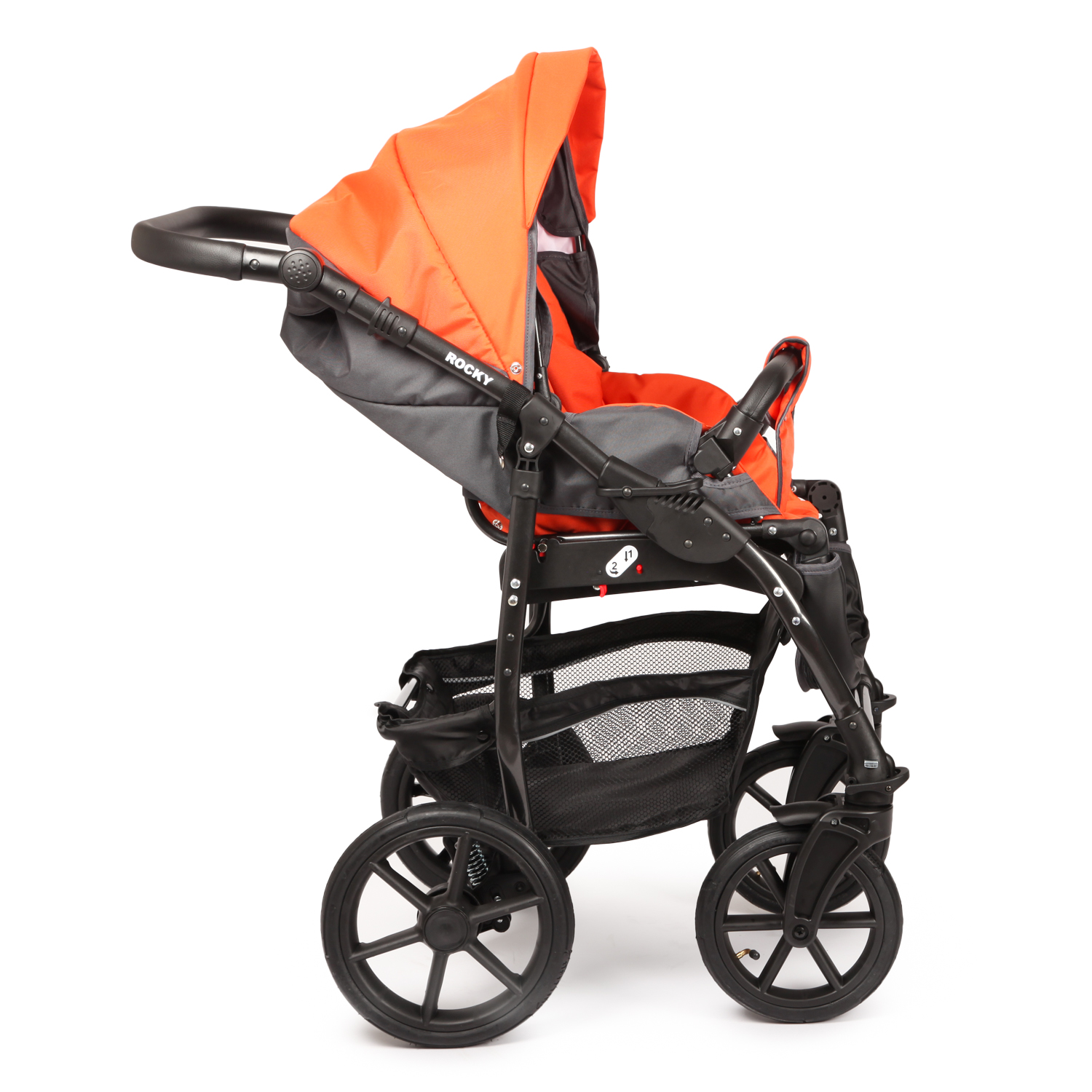 Коляска 2в1 Babyton Rocky Grey-Orange - фото 6