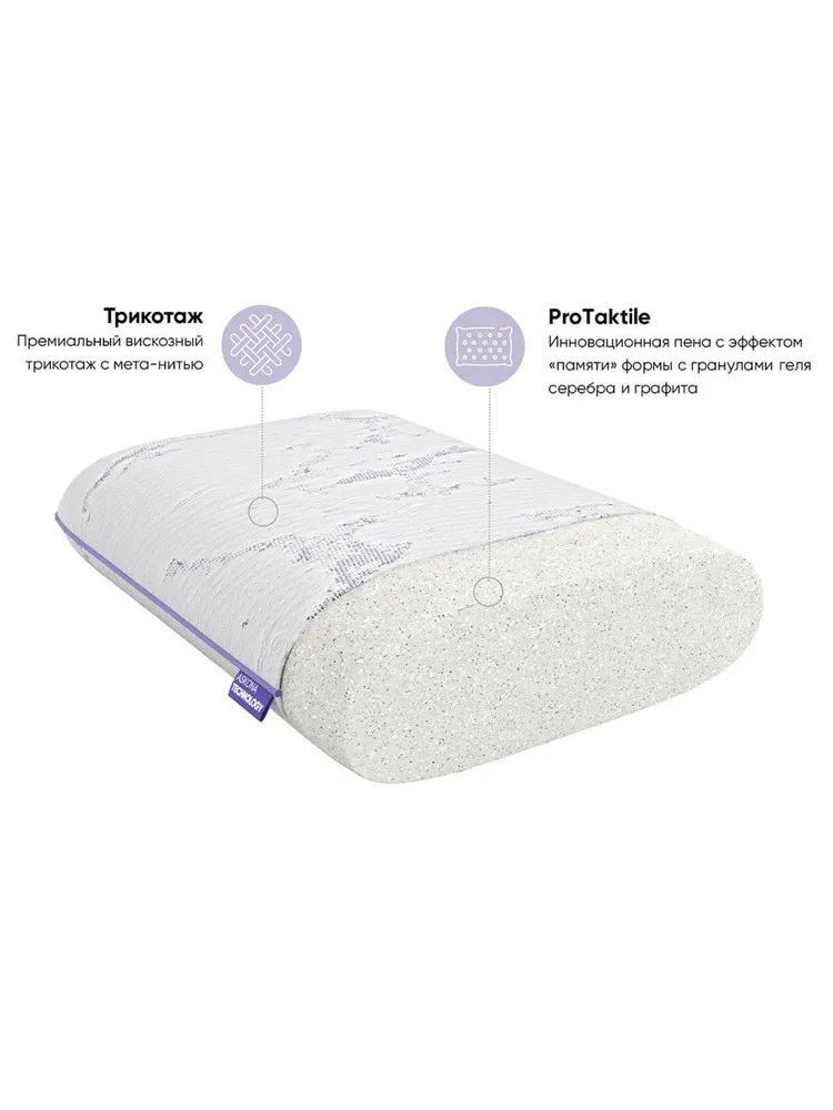 Подушка анатомическая Askona Alpha серия Technology 2.0 S 38 x 60 см - фото 7
