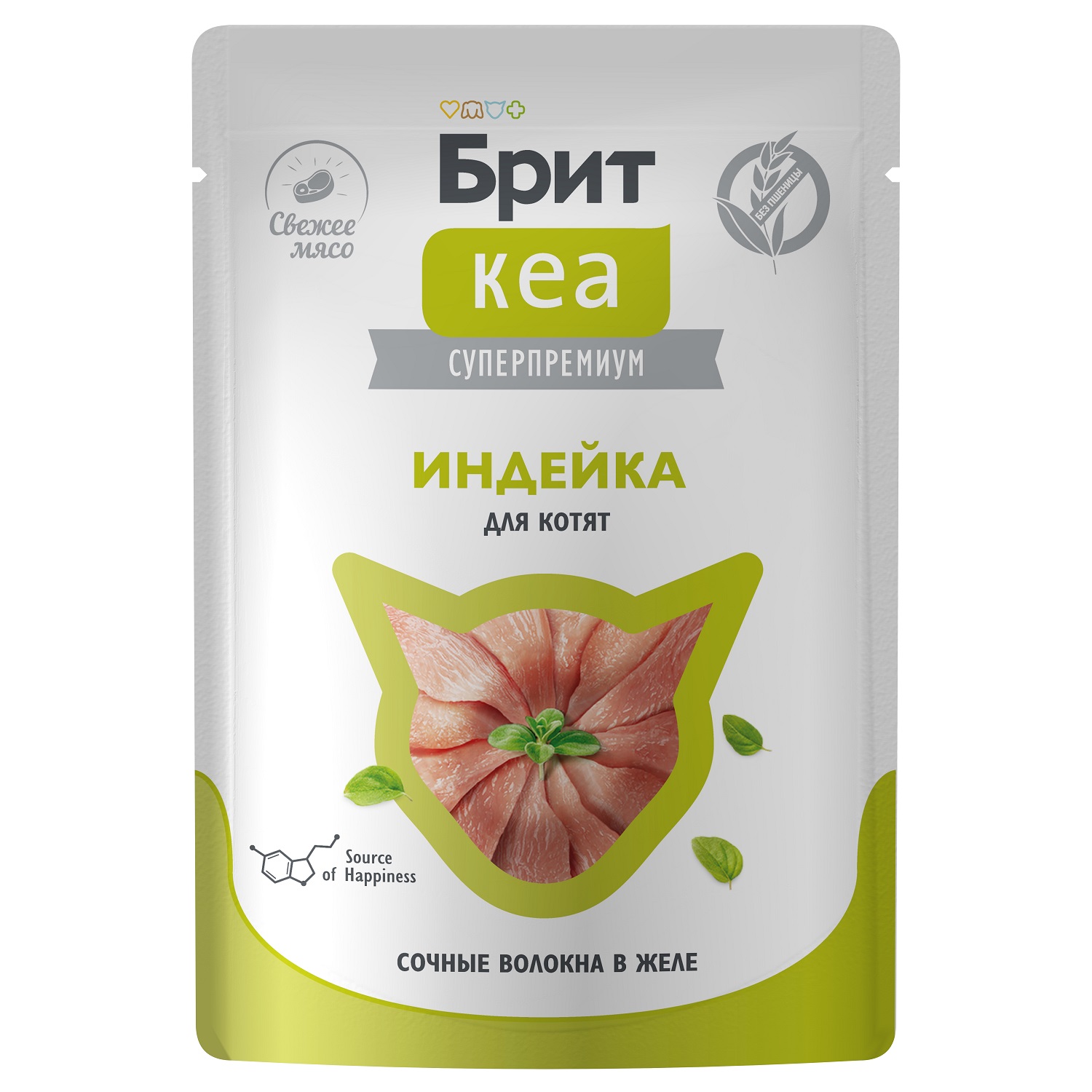 Корм для котят Brit Кеа 75г индейка желе пауч - фото 1