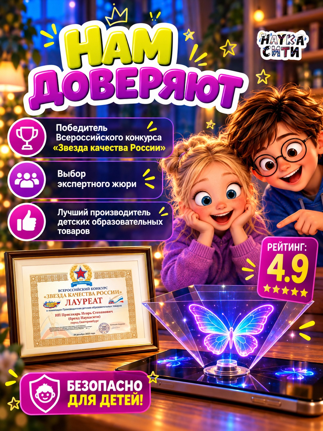 Набор для опытов Наукасити Голограмма 3D - фото 6