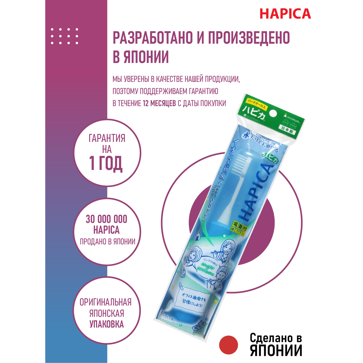 Зубная щетка электрическая Hapica от 10 лет - фото 9