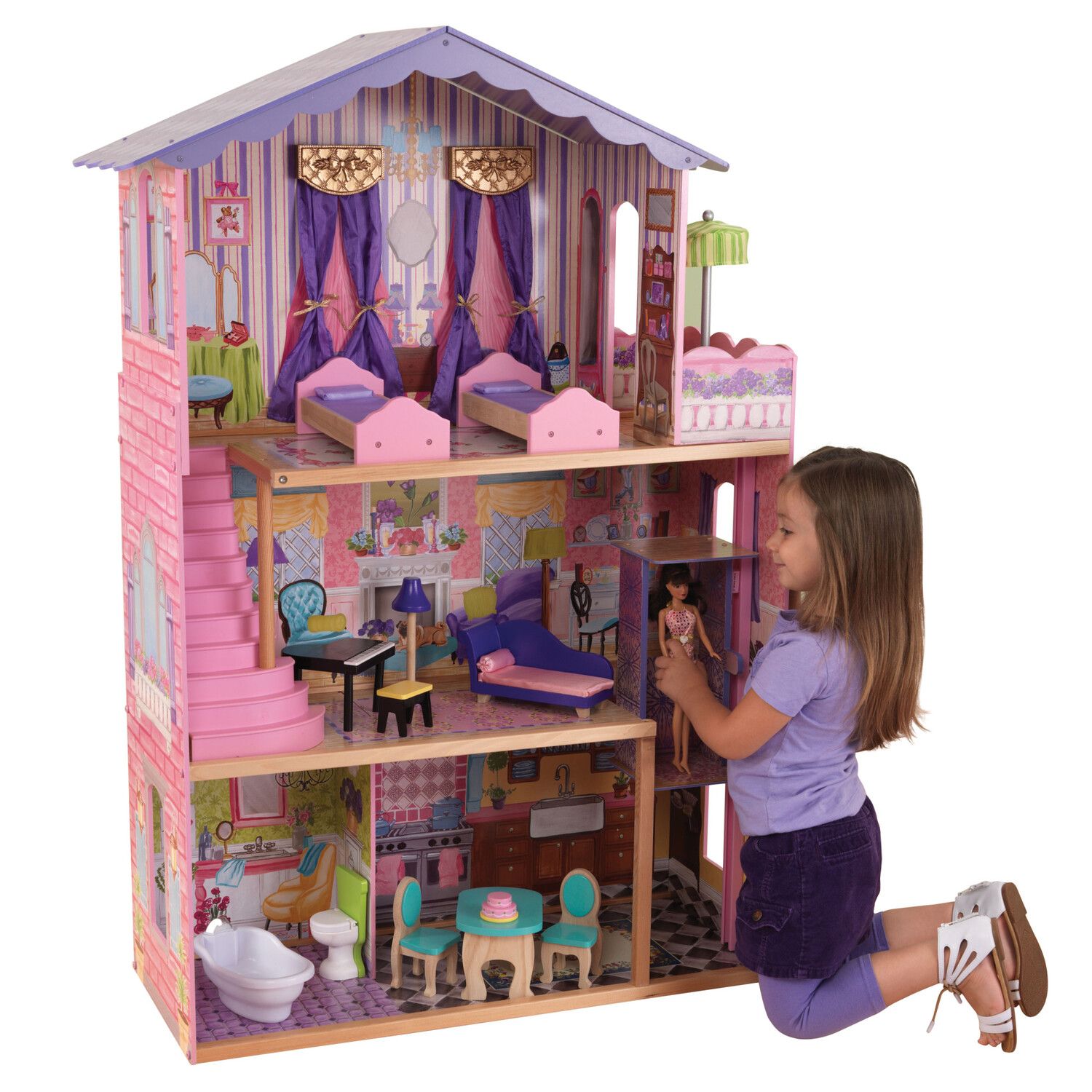 Домик для кукол KidKraft с мебелью 65082_KE - фото 3