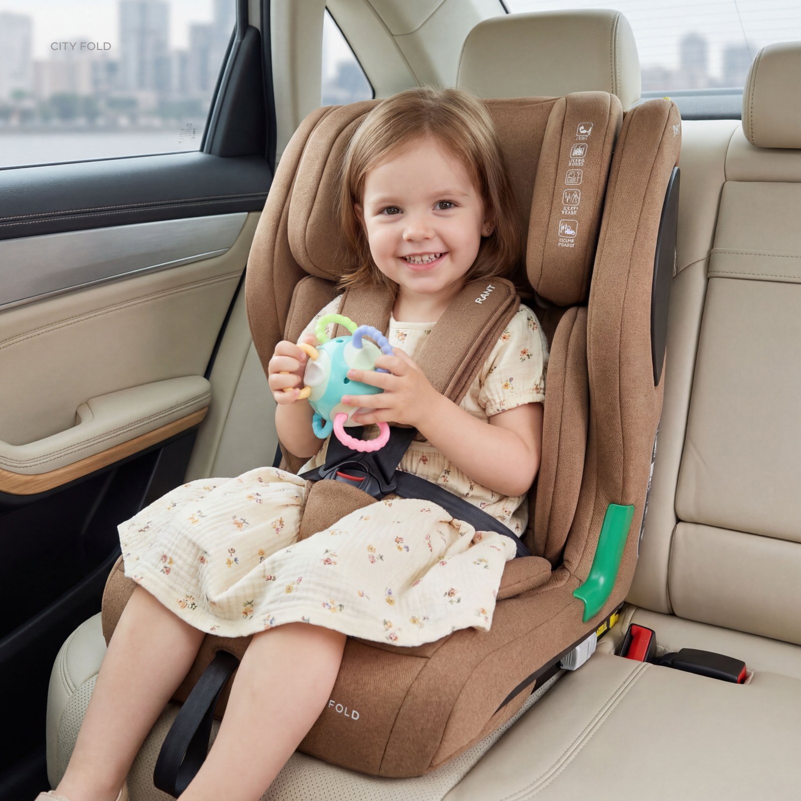 Автокресло Rant City+Fold Isofix 1/2/3 (9-36 кг) бежевый - фото 6