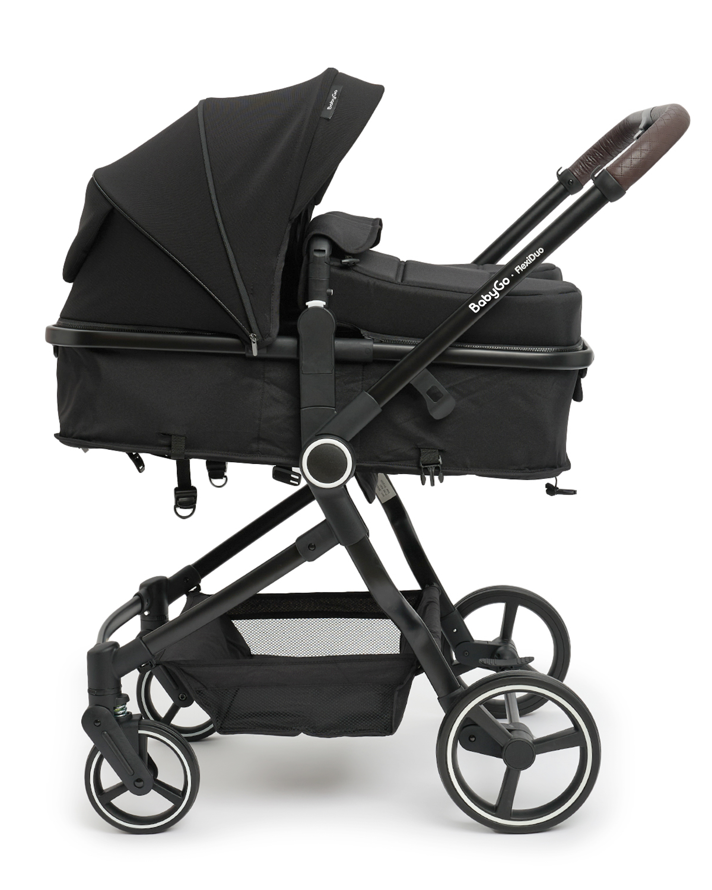 Коляска прогулочная для двойни BabyGo Flexi Duo New черный - фото 6