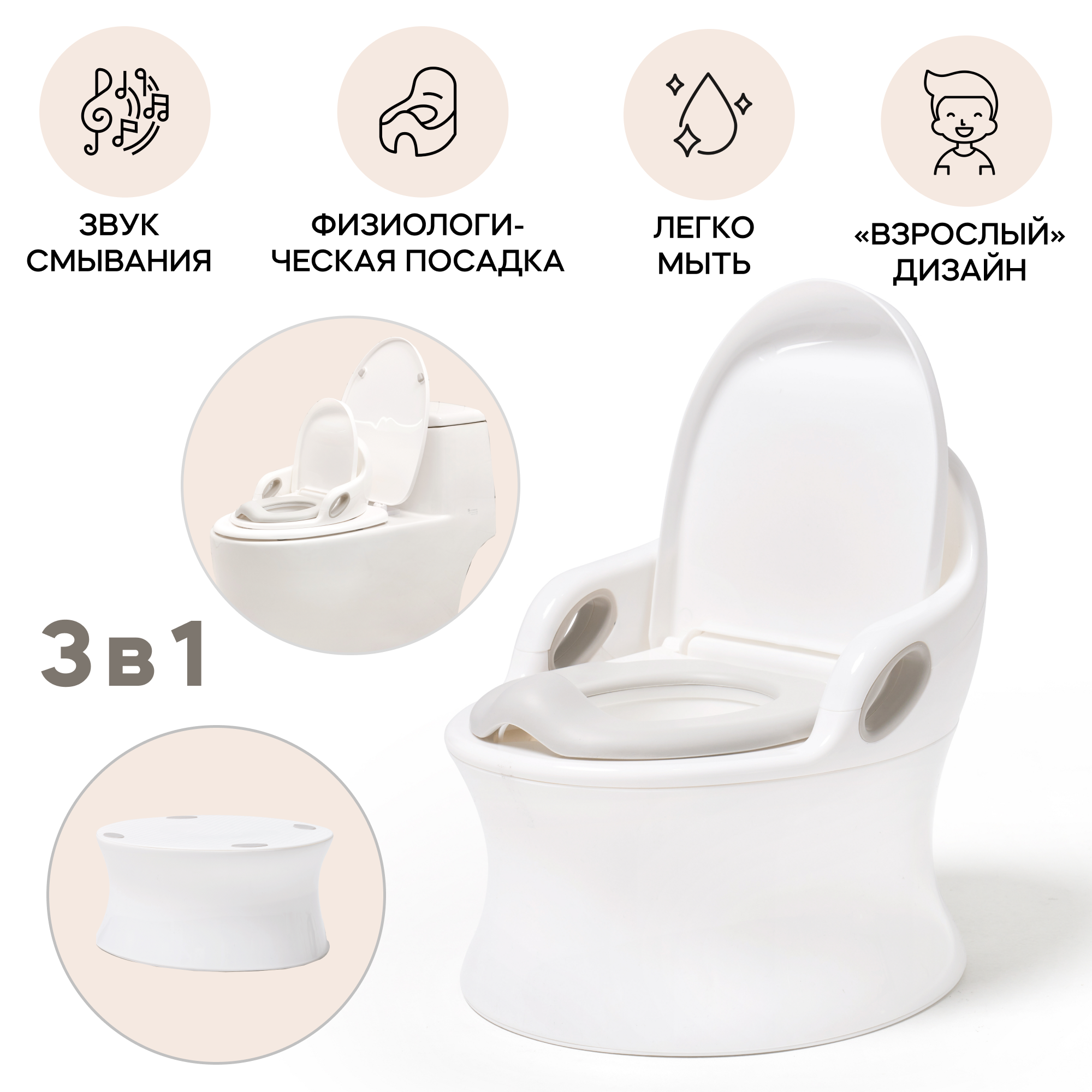 Горшок Ifam Easy doing Premium музыкальный белый - фото 2