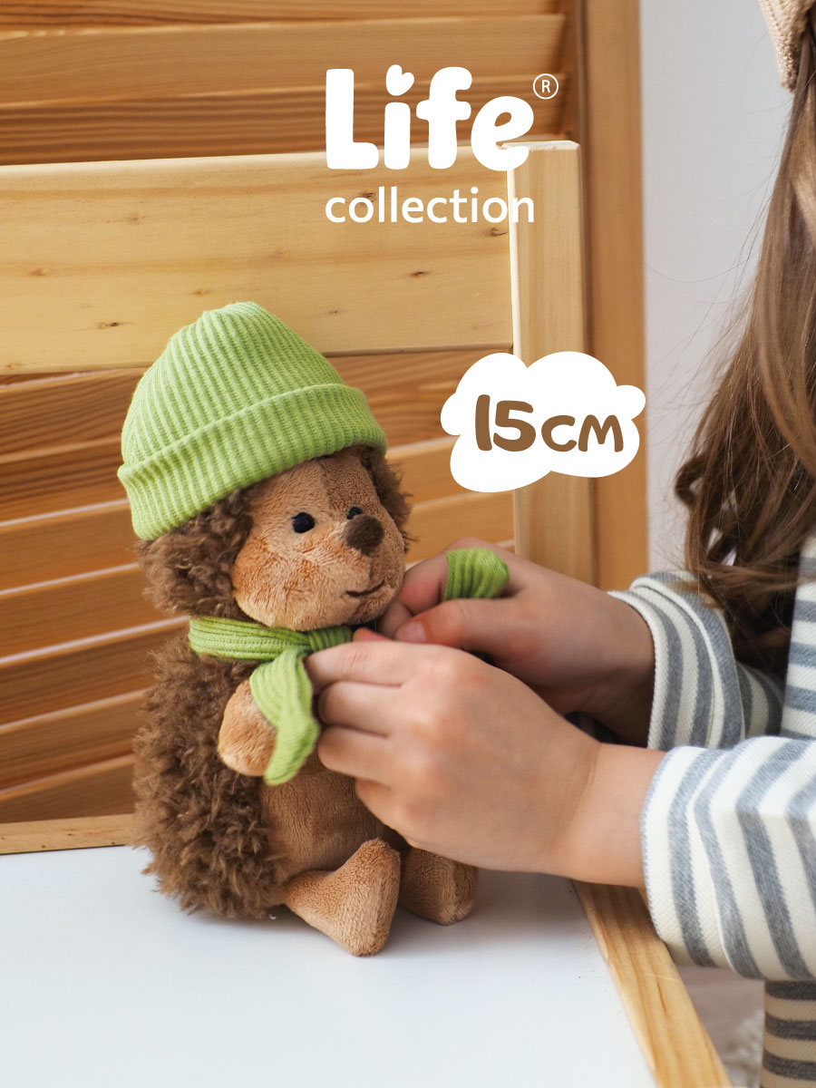 Изображение товара Мягкая игрушка Orange Toys ёжик Колюнчик в зелёной шапке 15 см