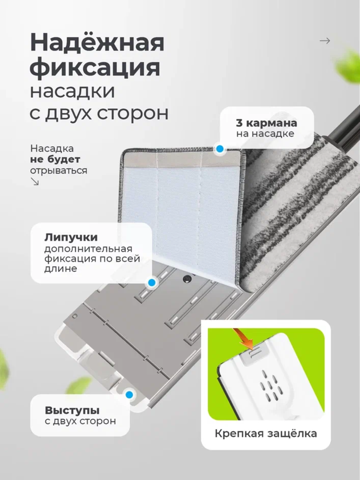 Швабра с отжимом и ведром Mobby 8 л - фото 5