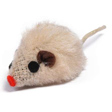 Игрушка для кошек Nobby Мышка плюшевая с погремушкой Коричнево-Бежевая 71910
