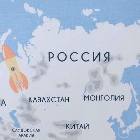 Комплект постельного белья BRAVO kids dreams Maps 1.5-спальный наволочка 70х70 рис.6100-1+6100а-1