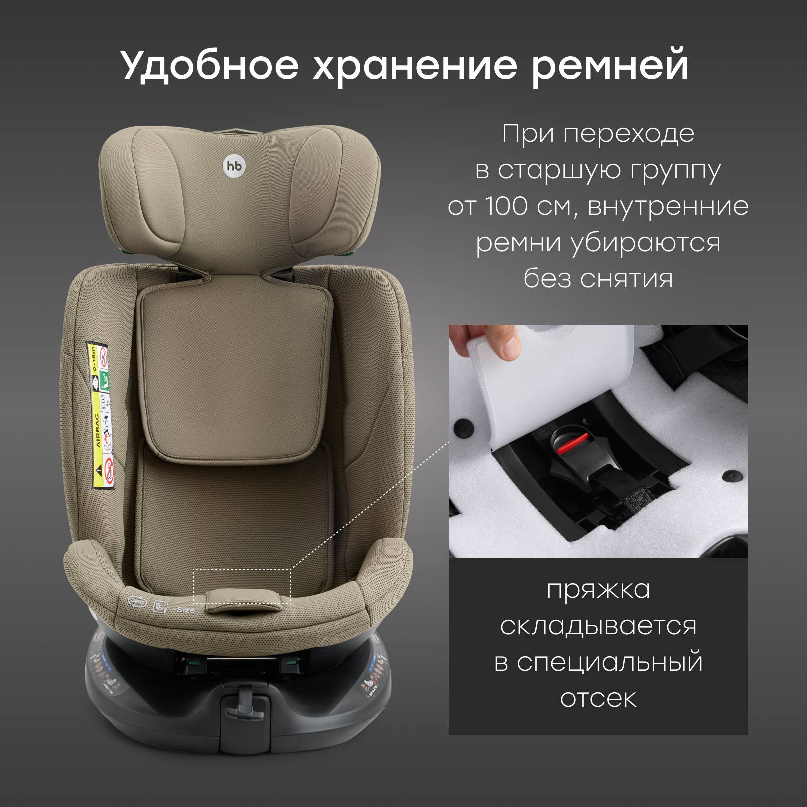Автокресло Happy Baby Kidster Isofix 0+/1/2/3 (0-36 кг) зеленый - фото 12