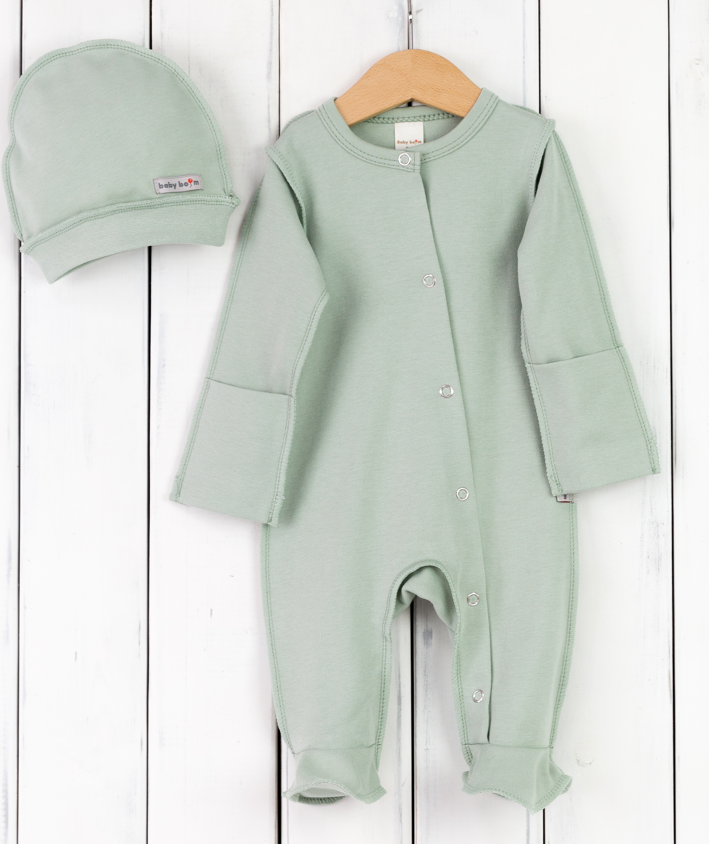Комбинезон и шапочка Baby boom КН138/2-И Полынь - фото 1