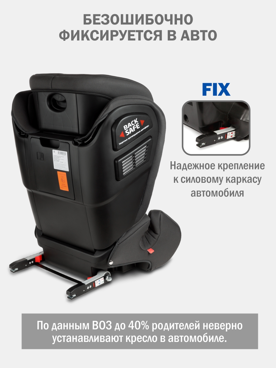 Автокресло SIGER Дельта Fix Isofix 2/3 (15-36 кг) серый - фото 3