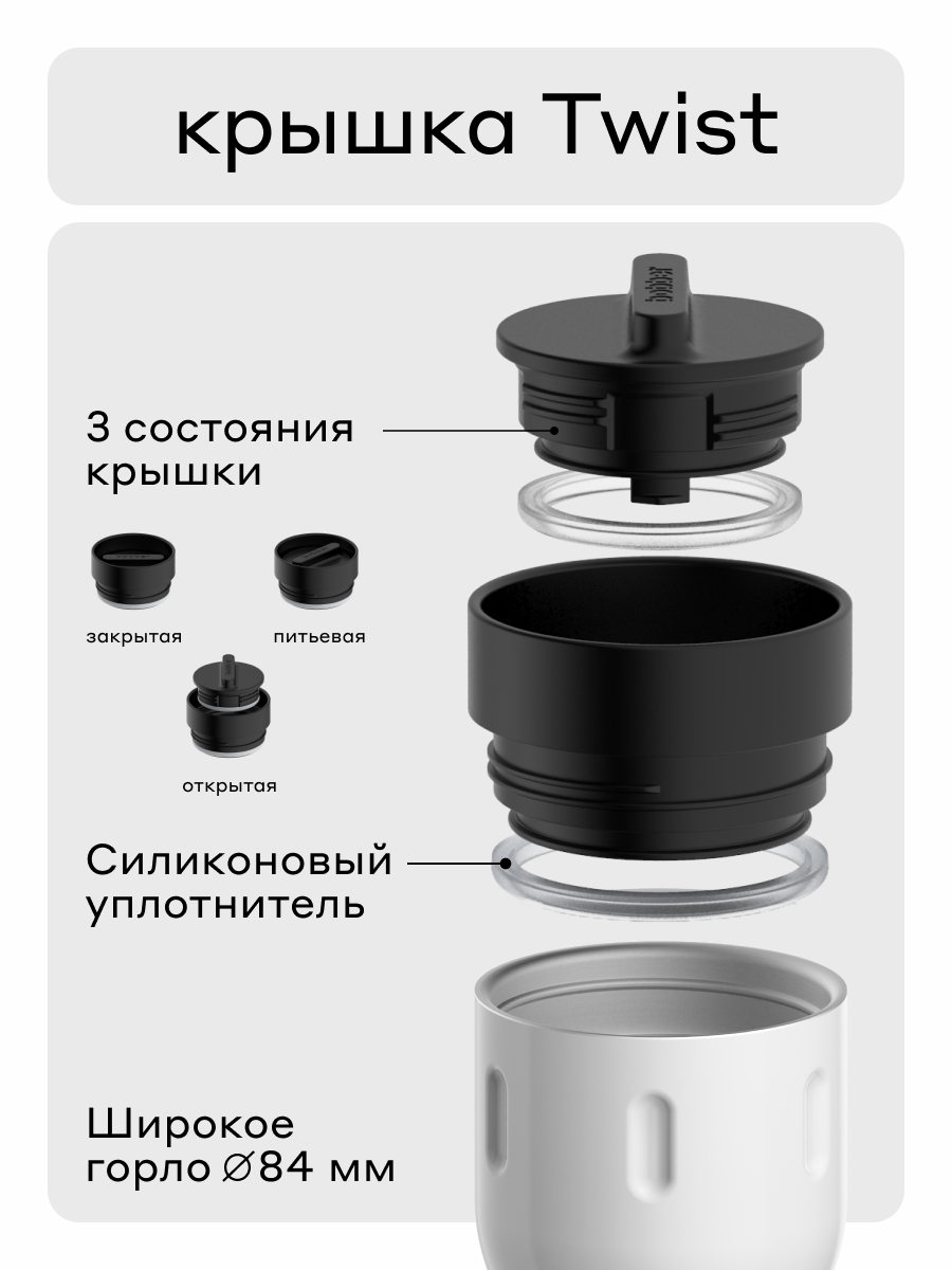 Термокружка 350 мл для напитков Tumbler Bobber белый - фото 3