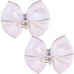 Бант Babys JOY 2шт Белый-Серебрянный MN208/2-023