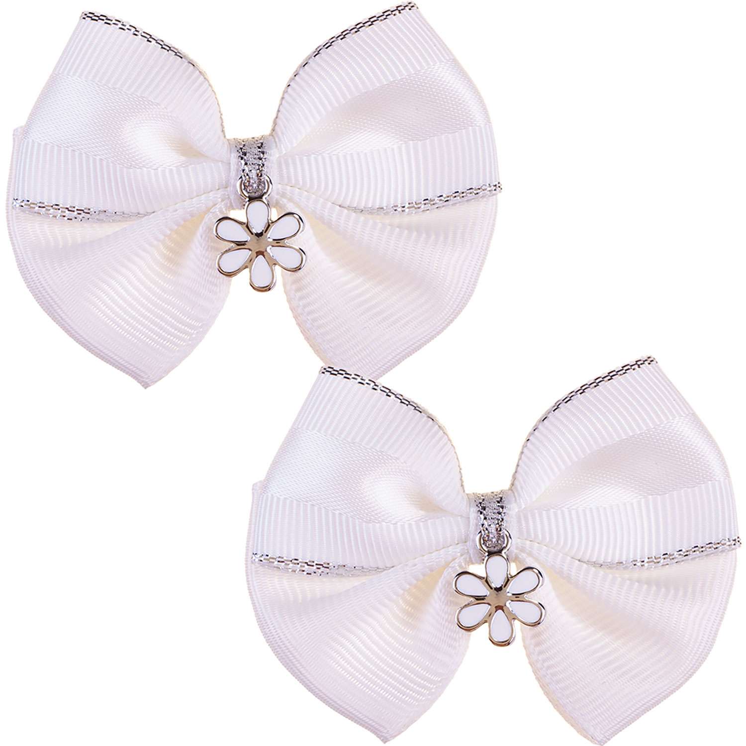 Бант Babys JOY 2шт Белый-Серебрянный MN208/2-023 MN208/2-023 - фото 1