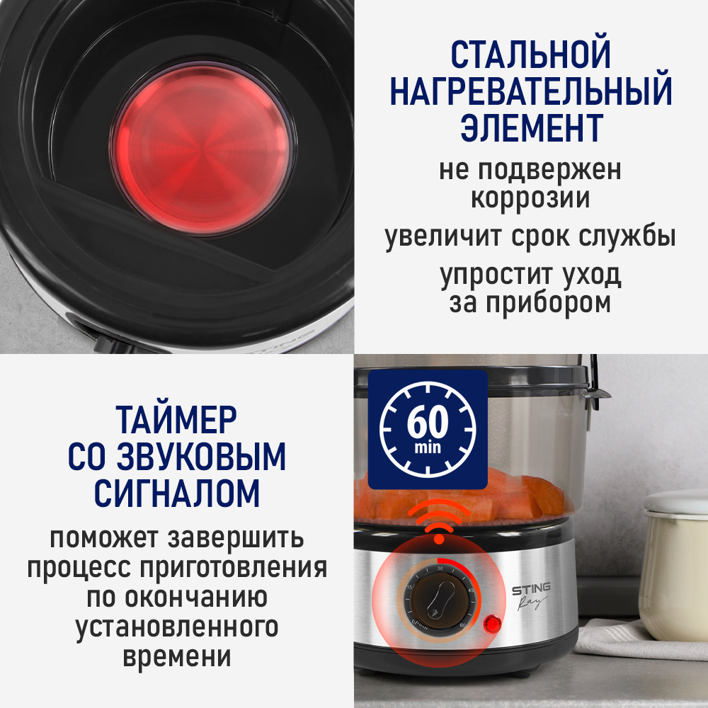 Пароварка STINGRAY ST-FS751A - фото 10