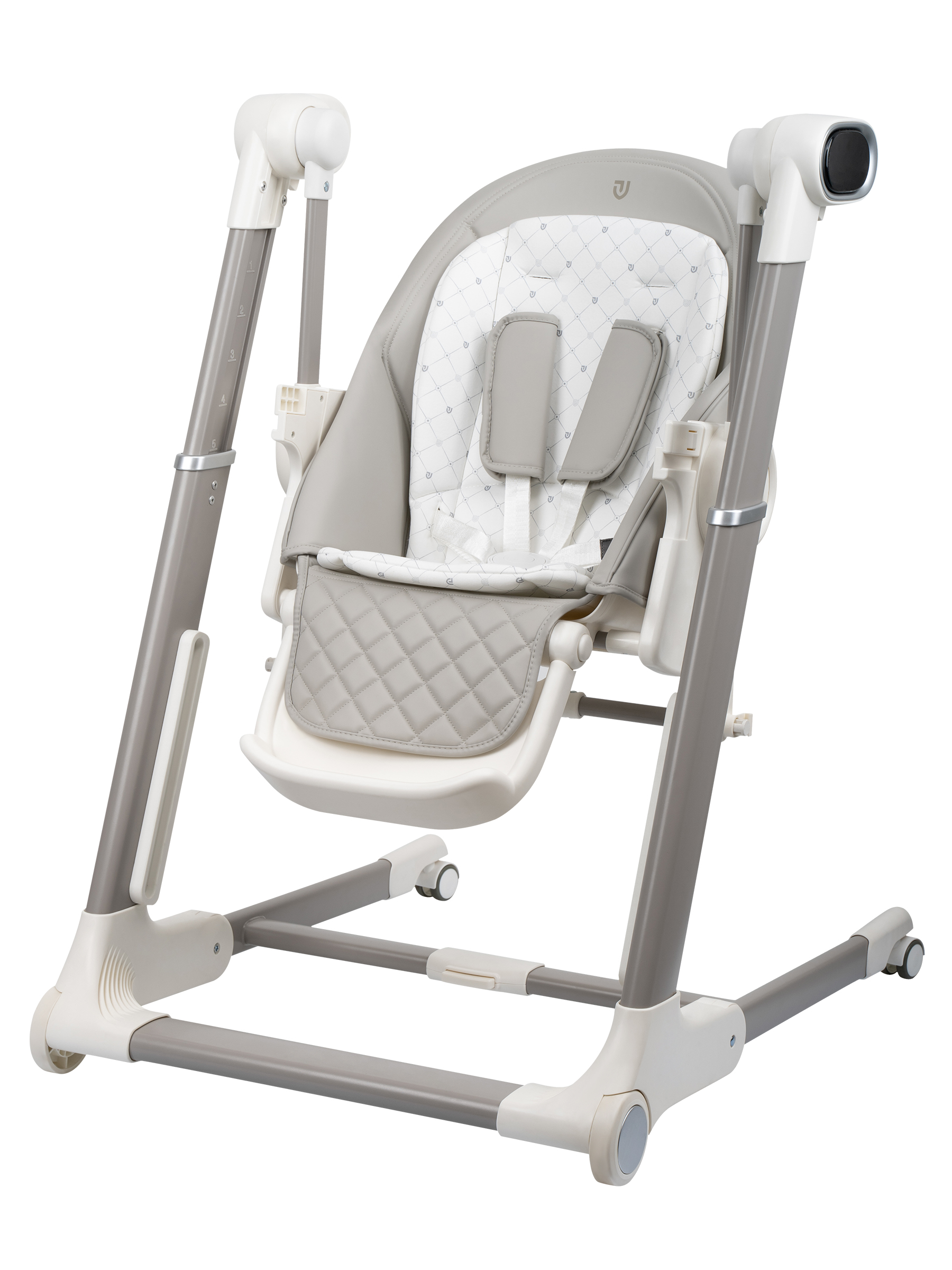 Стульчик для кормления JOVOLA Loki с функцией электрокачели серый - фото 5