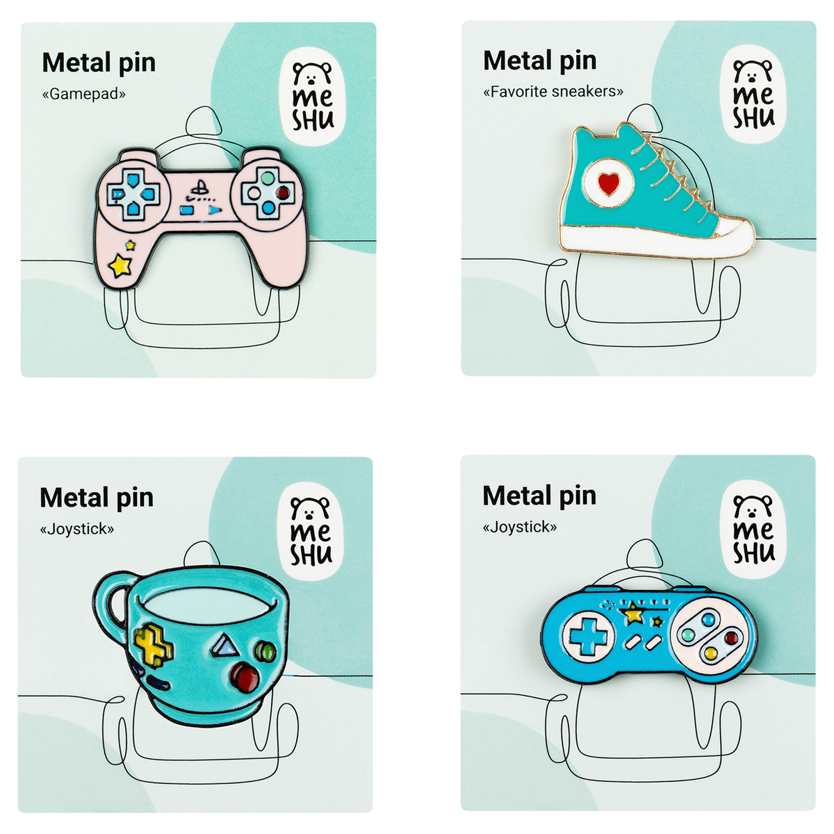 Значок Meshu Gamers set 4 шт. - фото 2