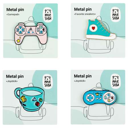 Значок Meshu Gamers set 4 шт.