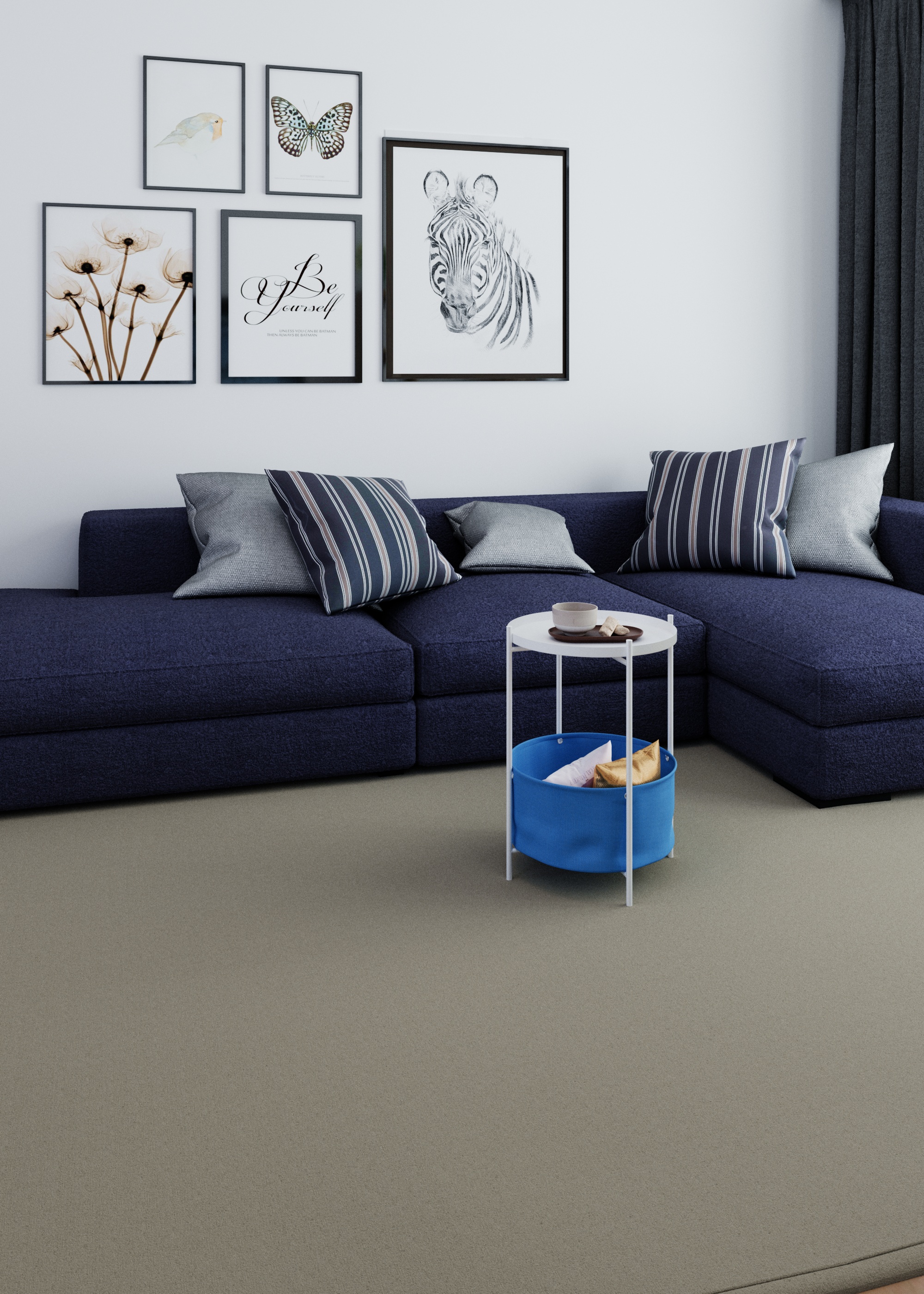 Стол журнальный LAVARIS Элдэй cuba deep sea ярко синий/белый муар - фото 3