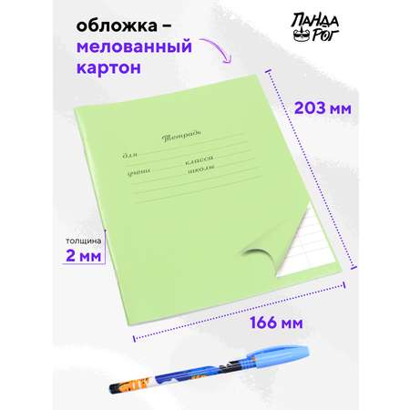 Тетрадь ПАНДАРОГ косая линейка 12 лист. 10 шт. в ассортименте