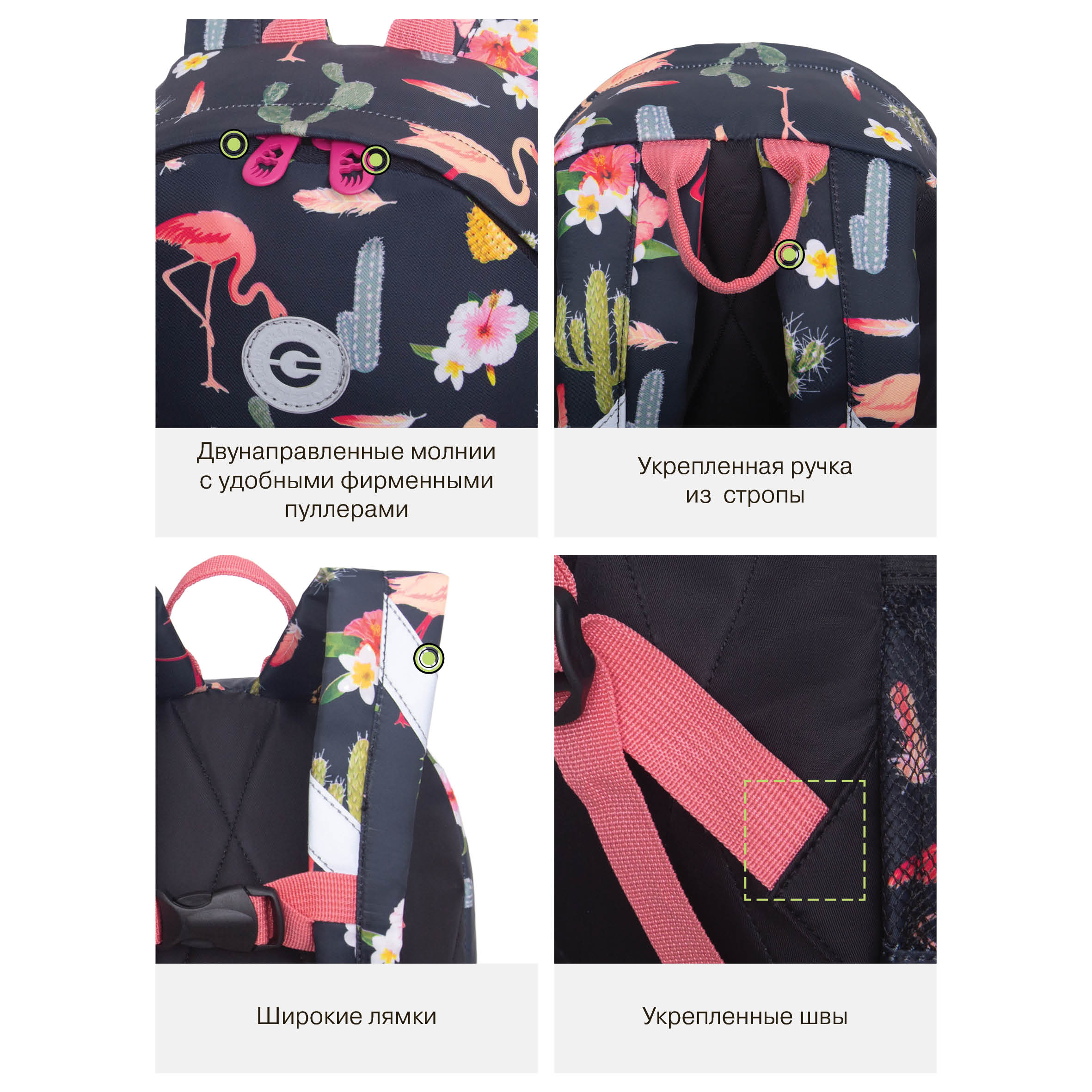 Рюкзак дошкольный Grizzly Фламинго - фото 13