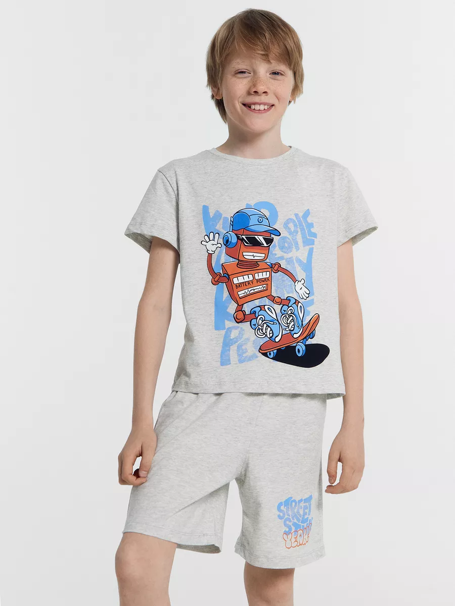 Пижама Mark Formelle (Марк Формэль) 563322-1/серый меланж 4306-А +печать - фото 5