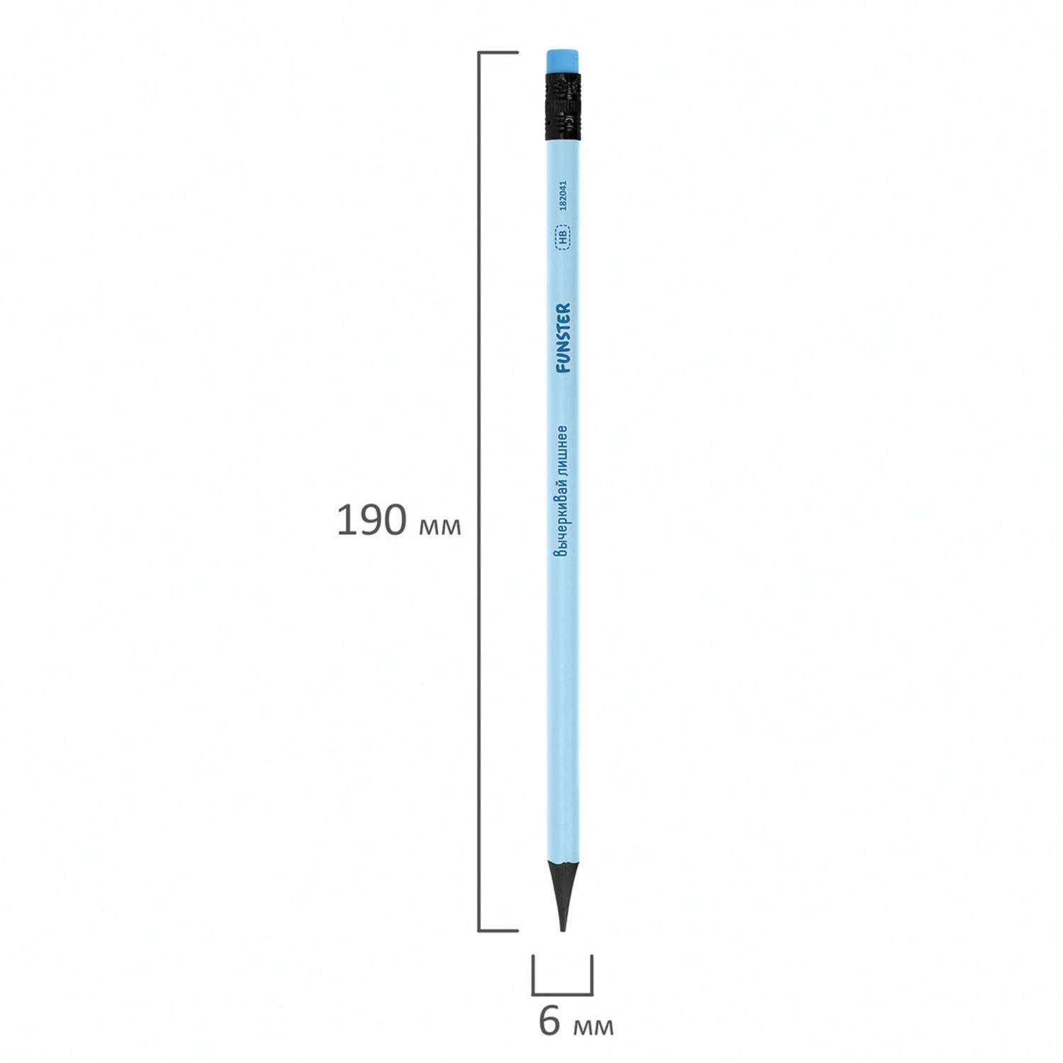 Карандаши чернографитные Funster 6 шт. в ассортименте - фото 4