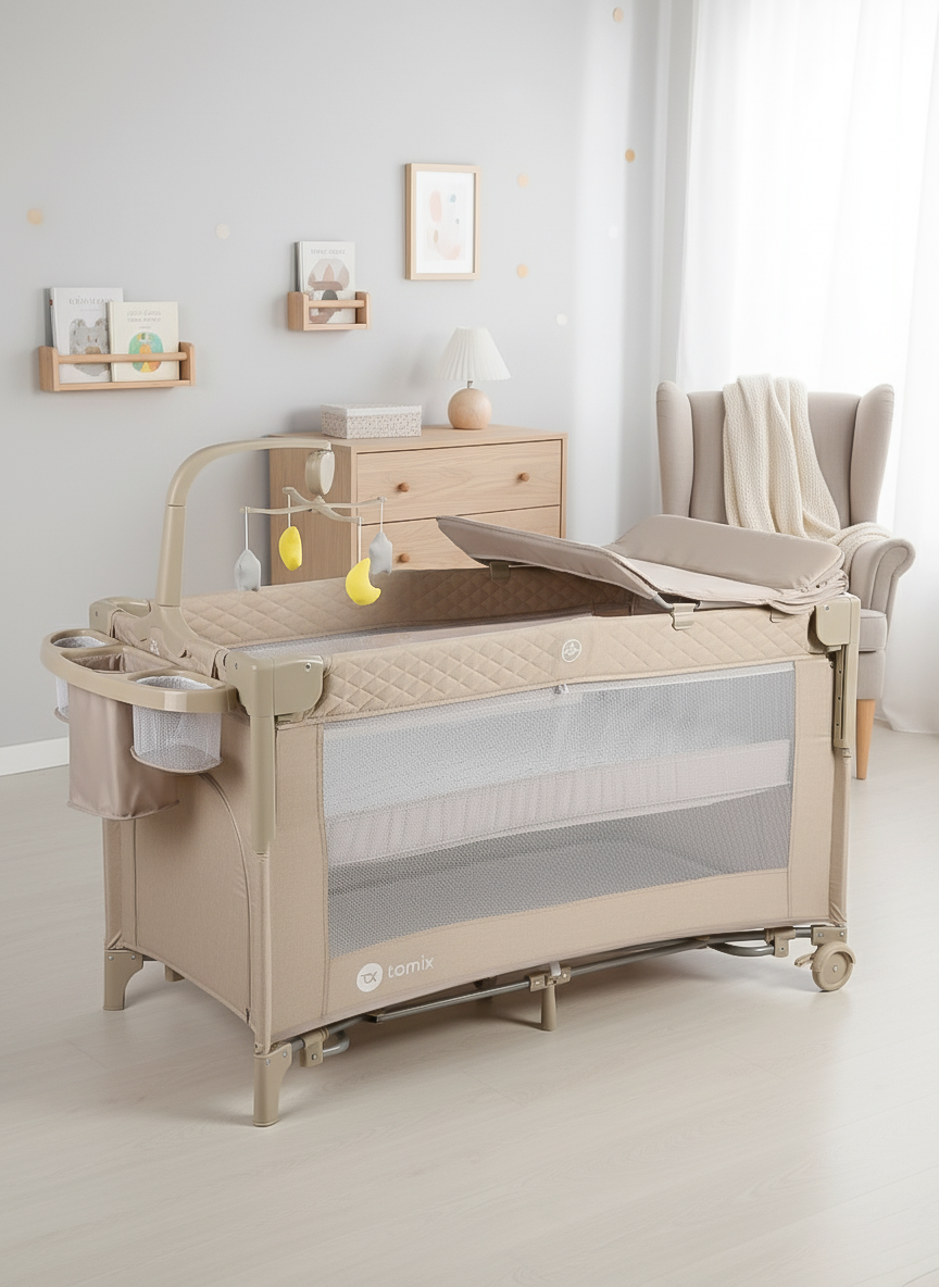 Манеж кровать Tomix Born Plus P9070PLUS/Beige - фото 18