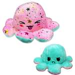 Мягкая игрушка MINI-TOYS вывернушка Осьминог двусторонний. Зелёный-розовый