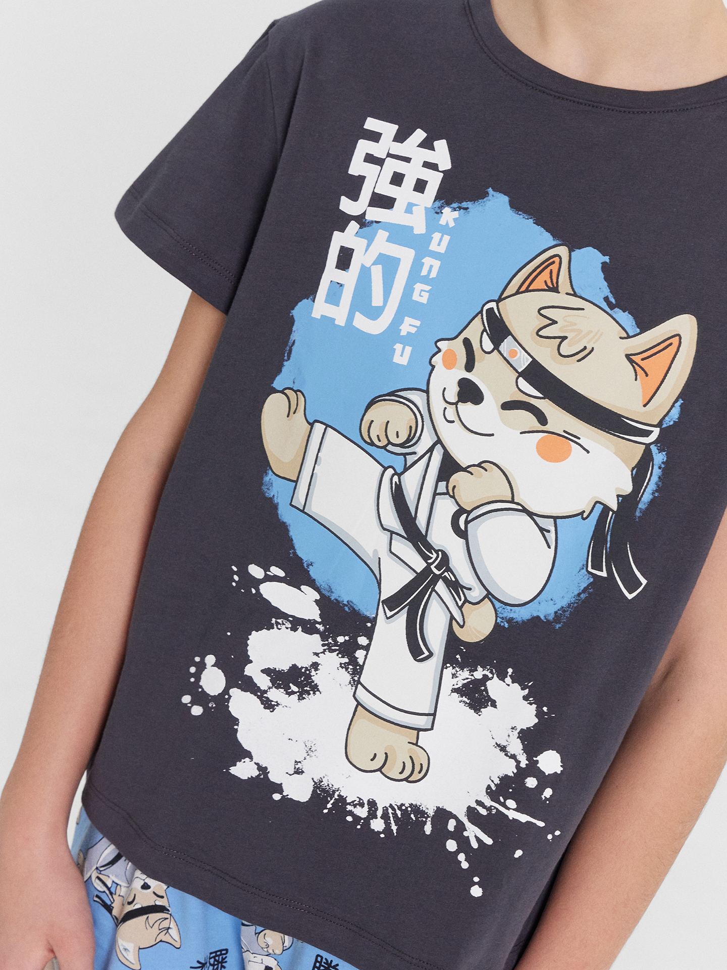 Пижама Mark Formelle (Марк Формэль) 563322-1/графит +ниндзя на голубом - фото 6