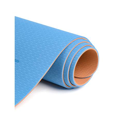 Коврик для йоги и фитнеса Hamsa Yoga TPE 183х61х0.6 см голубой