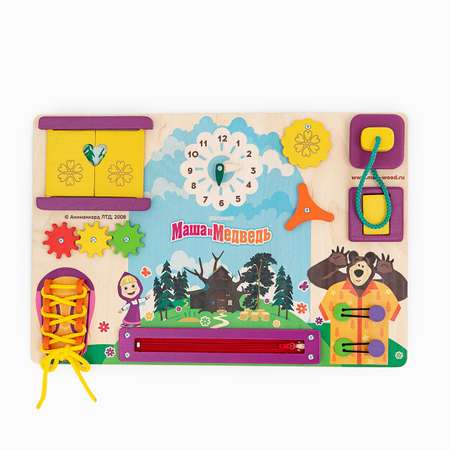 Игрушка Mag Wood бизиборд Маша и Медведь