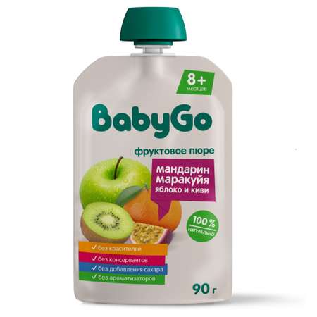 Пюре BabyGo яблоко-мандарин-киви-маракуйя с 8 мес 90 г