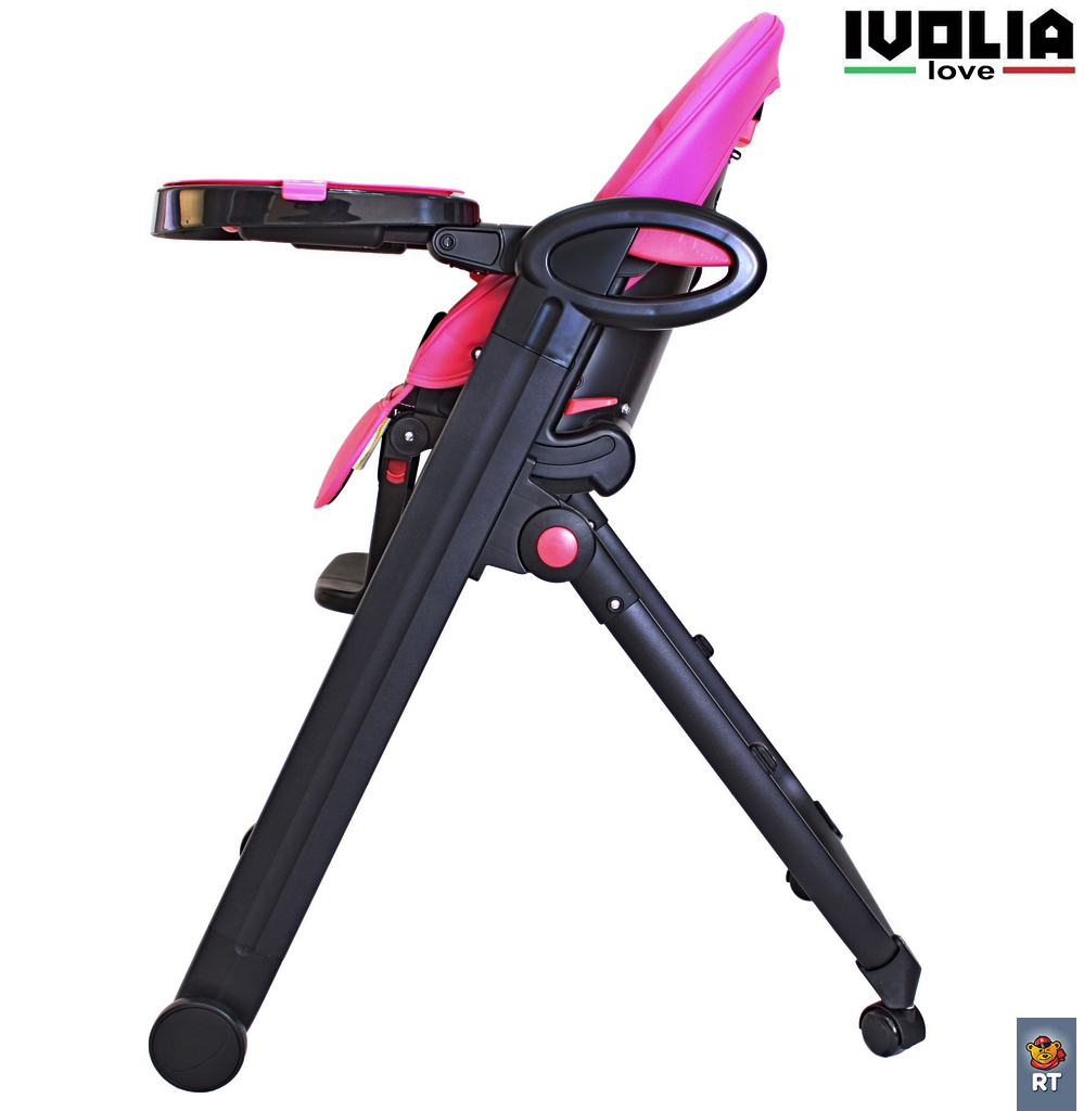 Стульчик для кормления Ivolia LOVE 02 4 колеса pink трансформер - фото 3