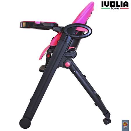 Стульчик для кормления Ivolia LOVE 02 4 колеса pink трансформер
