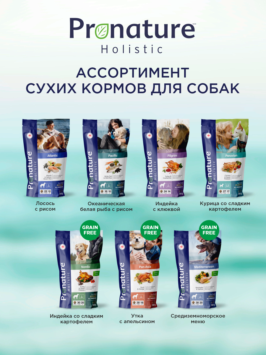 Корм для собак сухой Pronature Holistic Nordic Grain Free беззерновой на индейке и утке 340г - фото 8