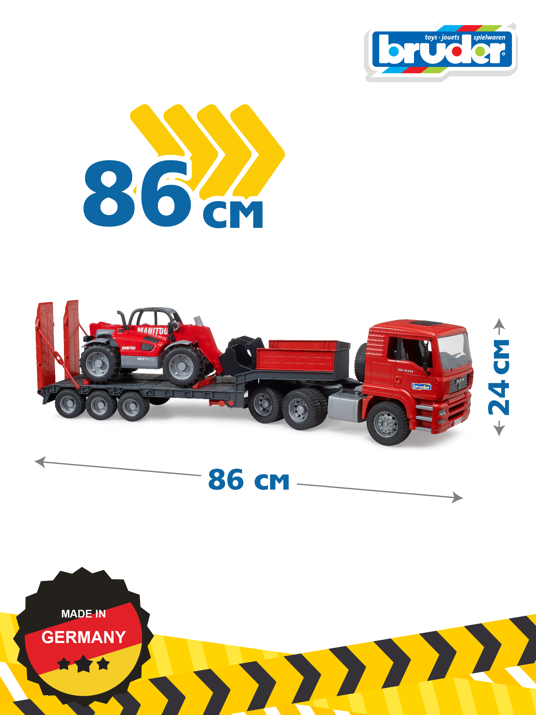Грузовик Bruder MAN с погрузчиком Manitou 02-774 - фото 2