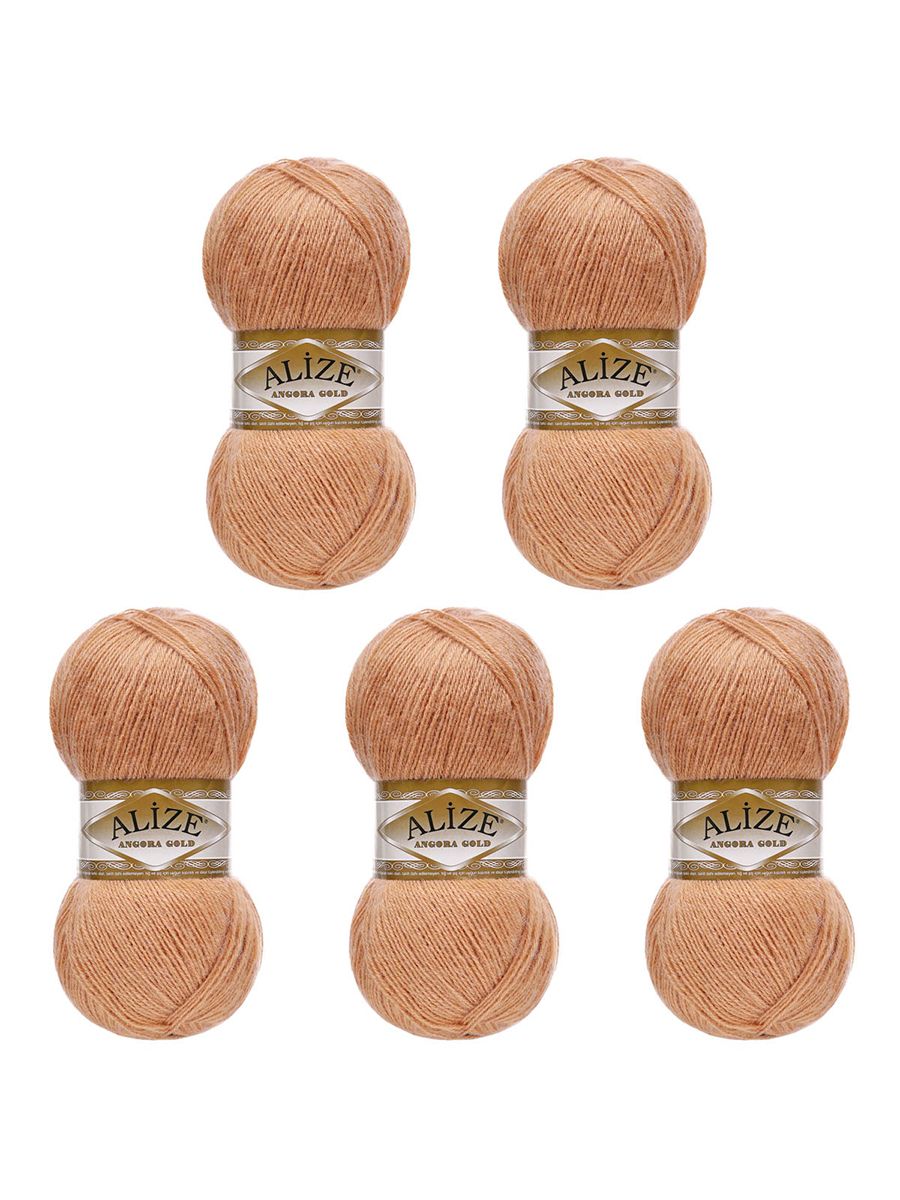 Пряжа Alize мягкая теплая для шарфов кардиганов Angora Gold 100г 550м 5 шт 102 луковый - фото 6