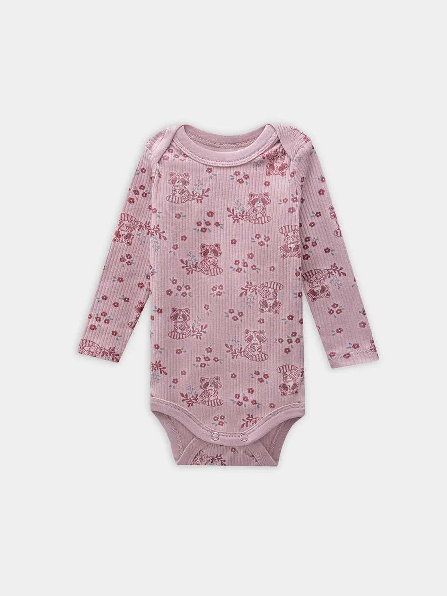 Боди Mark Formelle (Марк Формэль) 13018-1/цветочные еноты на п.розовом - фото 1