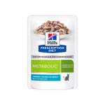 Корм для кошек Hills 85г рыба Prescription Diet Metabolic способствует снижению и контролю веса пауч