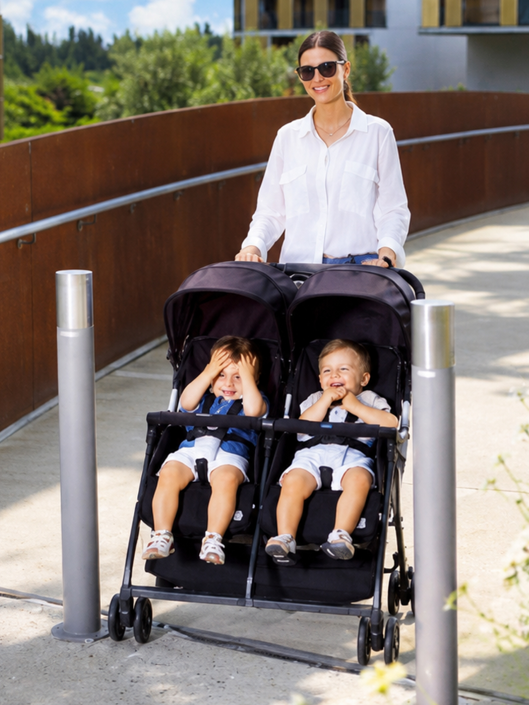 Коляска прогулочная для двойни Chicco Ohlala Twin Silver Cat серый - фото 5