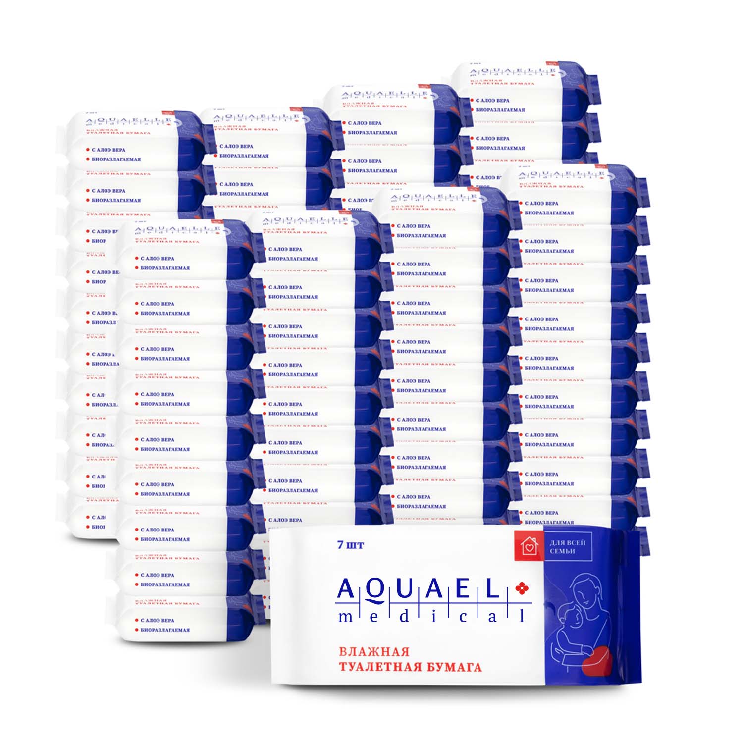 Влажная туалетная бумага Aquael medical 80 упак. 7 шт. - фото 1